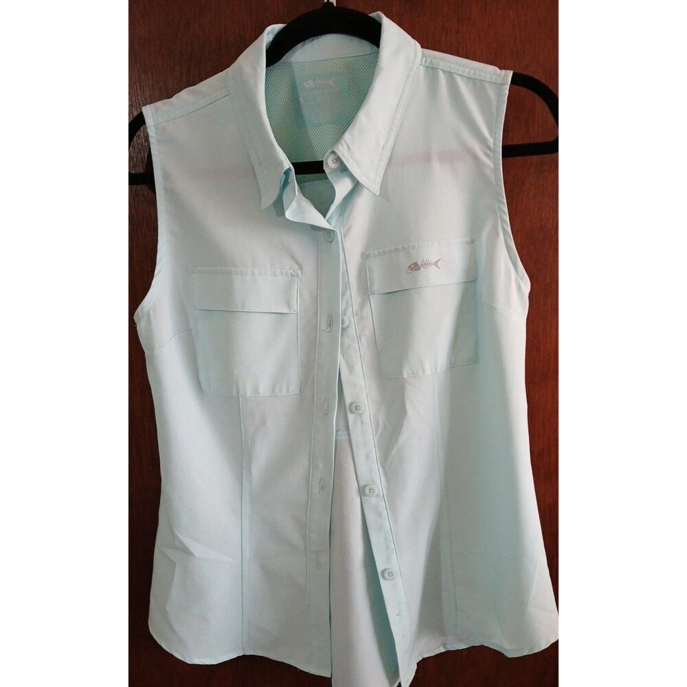 Silver Bait Sleeveless Outdoor Fishing Shirt Mint Green  Small